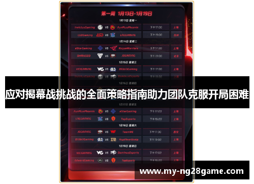 应对揭幕战挑战的全面策略指南助力团队克服开局困难